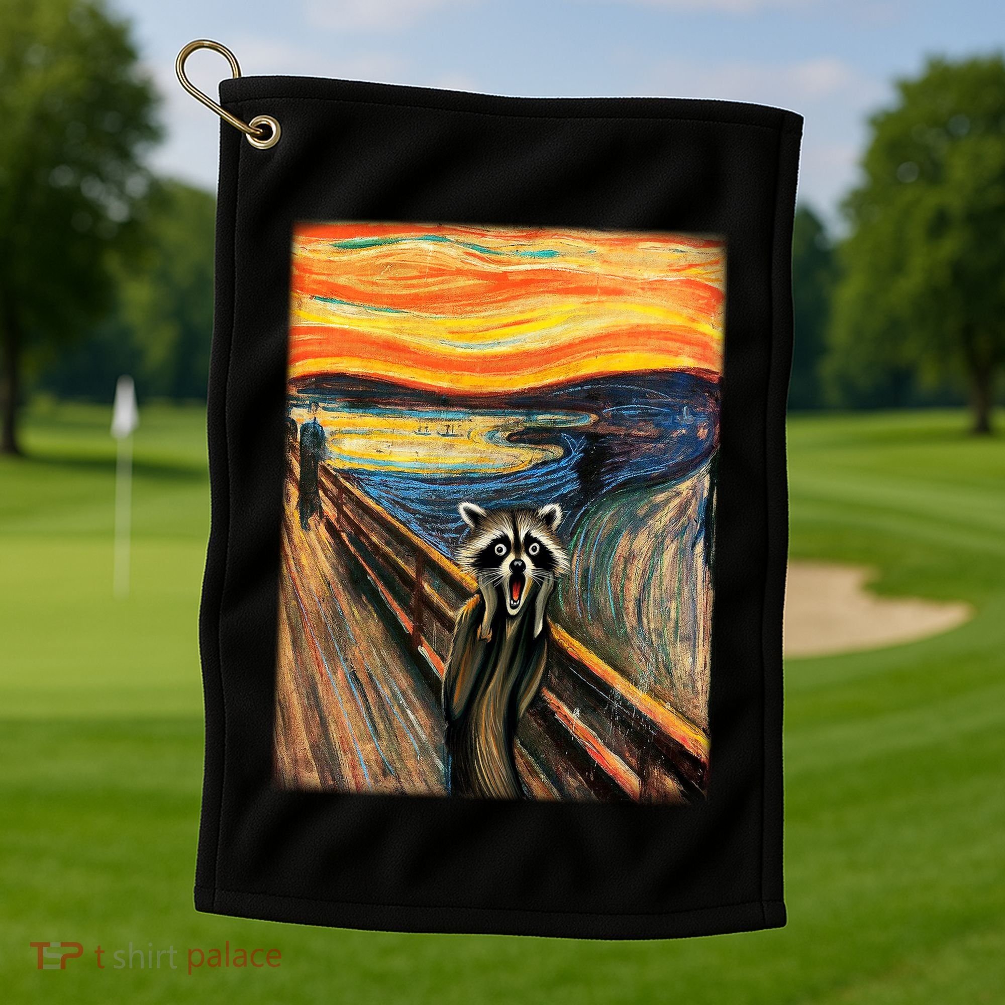 The Raccoon Scream Golf Towel