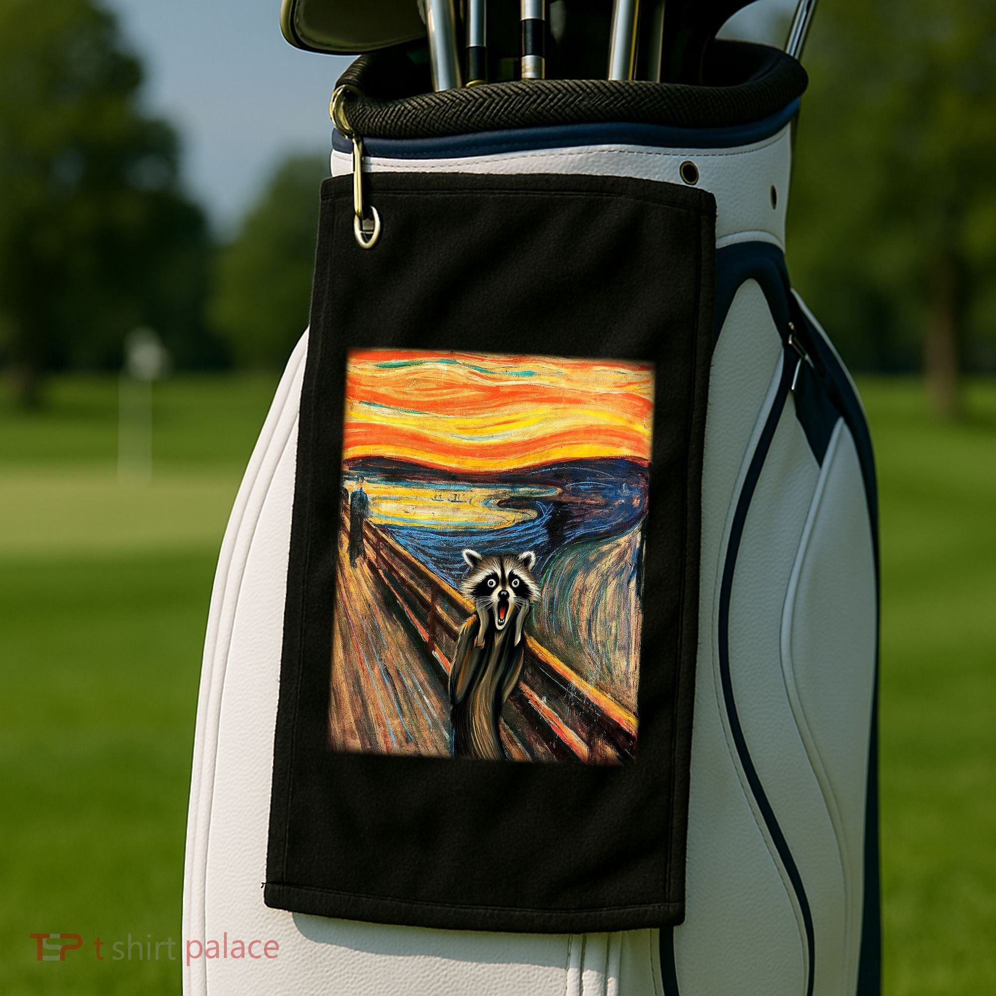 The Raccoon Scream Golf Towel