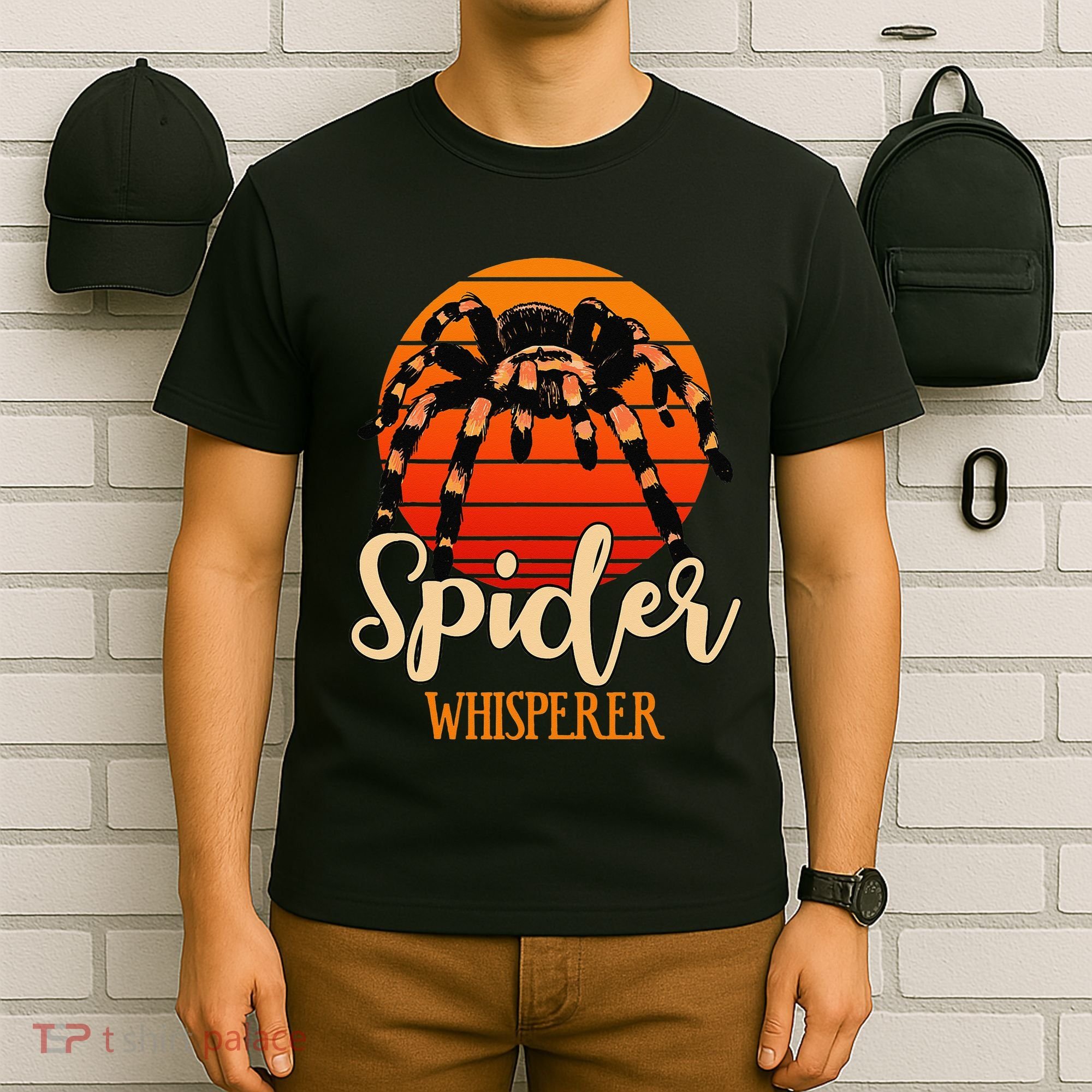 Tarantula Retro Sunset Arachnid Hairy Spiders Entomologist T-Shirt