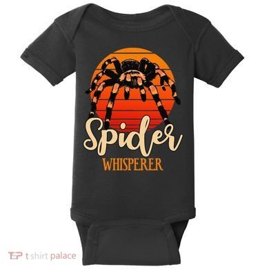 Tarantula Retro Sunset Arachnid Hairy Spiders Entomologist Baby Bodysuit