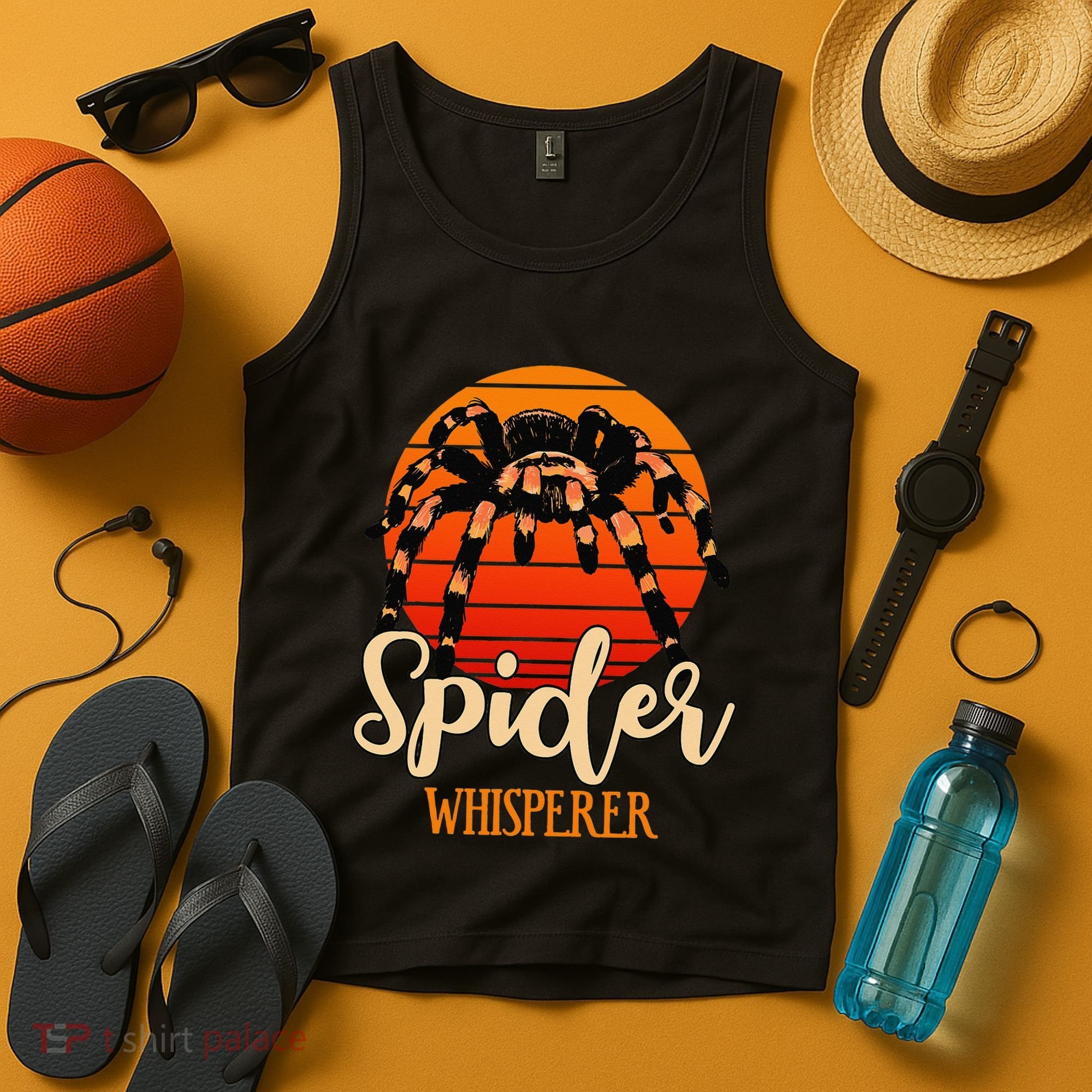 Tarantula Retro Sunset Arachnid Hairy Spiders Entomologist Tank Top