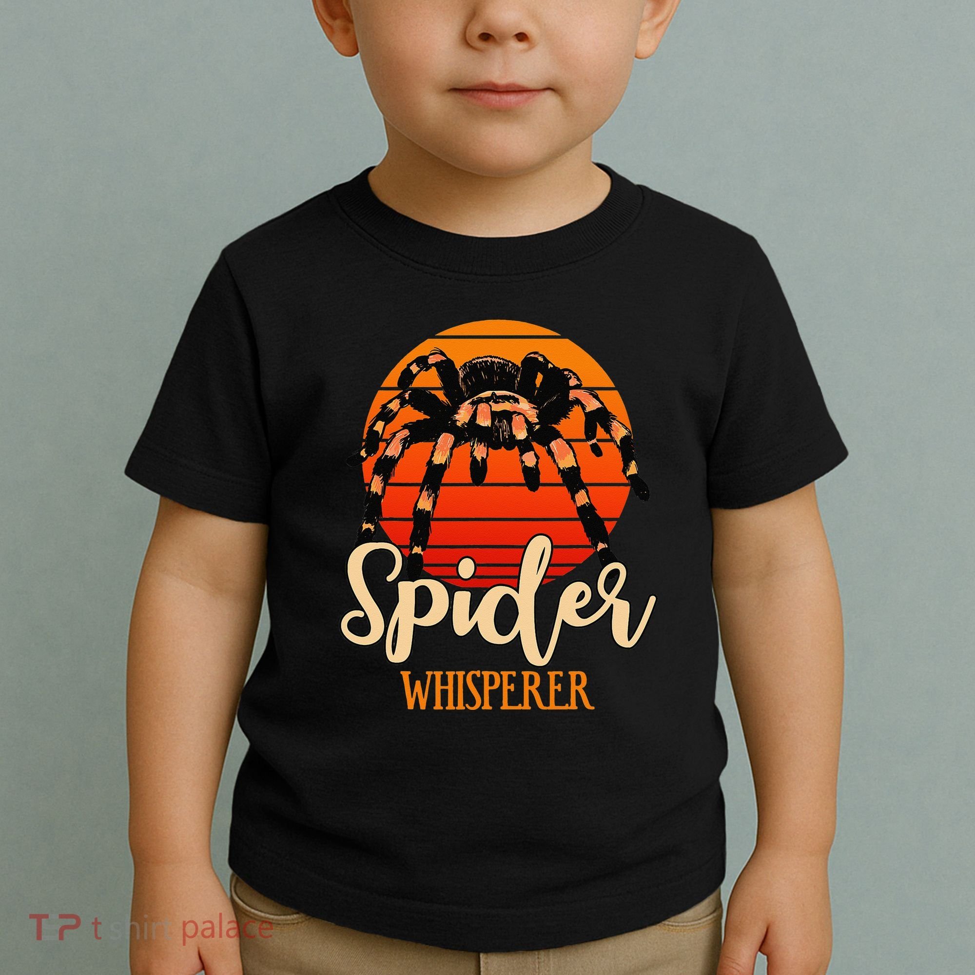 Tarantula Retro Sunset Arachnid Hairy Spiders Entomologist Toddler T-Shirt