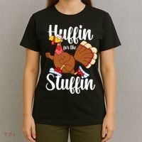 Thanksgiving Run Squad Huffin For The Stuffin Turkey Trot T-Shirt thumb 4