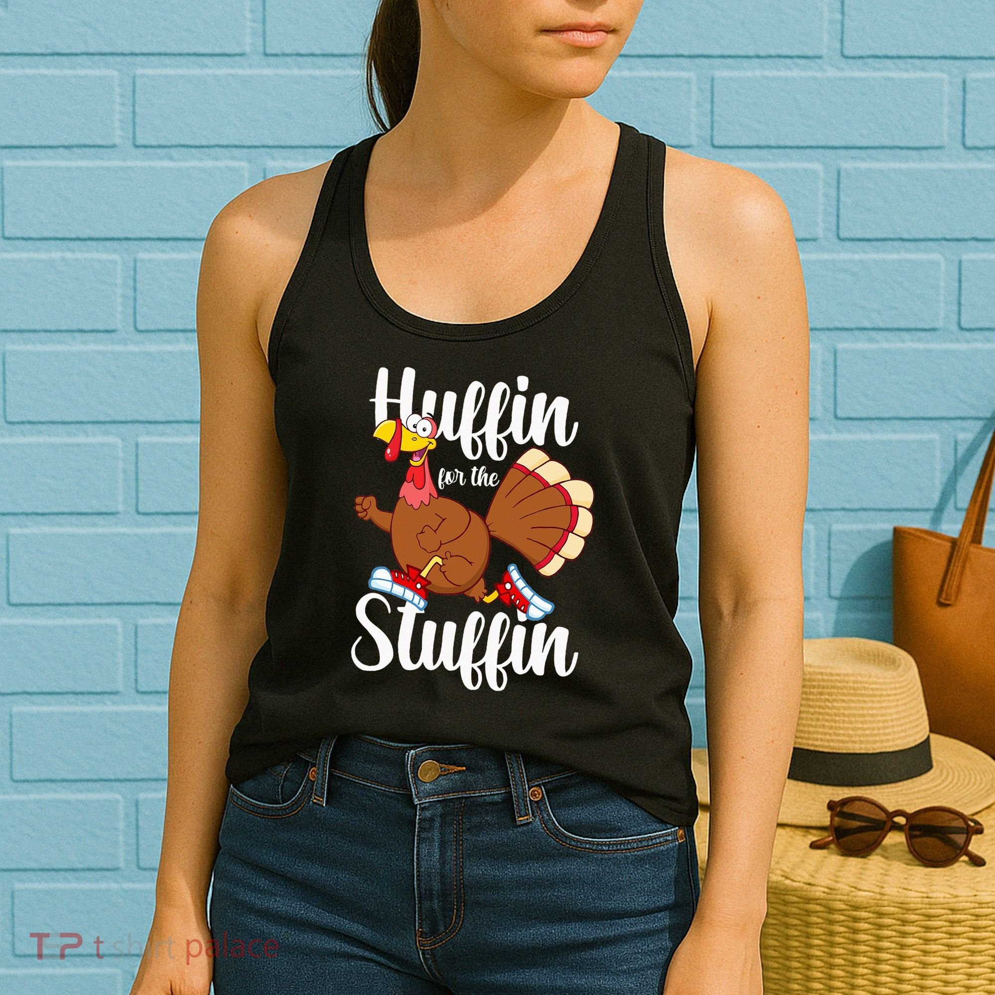 Thanksgiving Run Squad Huffin For The Stuffin Turkey Trot Women's Tank Top