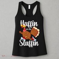 Thanksgiving Run Squad Huffin For The Stuffin Turkey Trot Women's Tank Top thumb 3