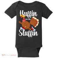 Thanksgiving Run Squad Huffin For The Stuffin Turkey Trot Baby Bodysuit thumb 0