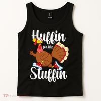 Thanksgiving Run Squad Huffin For The Stuffin Turkey Trot Tank Top thumb 2