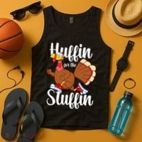 Thanksgiving Run Squad Huffin For The Stuffin Turkey Trot Tank Top thumb 4