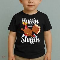 Thanksgiving Run Squad Huffin For The Stuffin Turkey Trot Toddler T-Shirt thumb 2