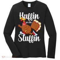Thanksgiving Run Squad Huffin For The Stuffin Turkey Trot Women's Long Sleeve Shirt thumb 0