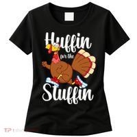 Thanksgiving Run Squad Huffin For The Stuffin Turkey Trot Women's T-Shirt thumb 0