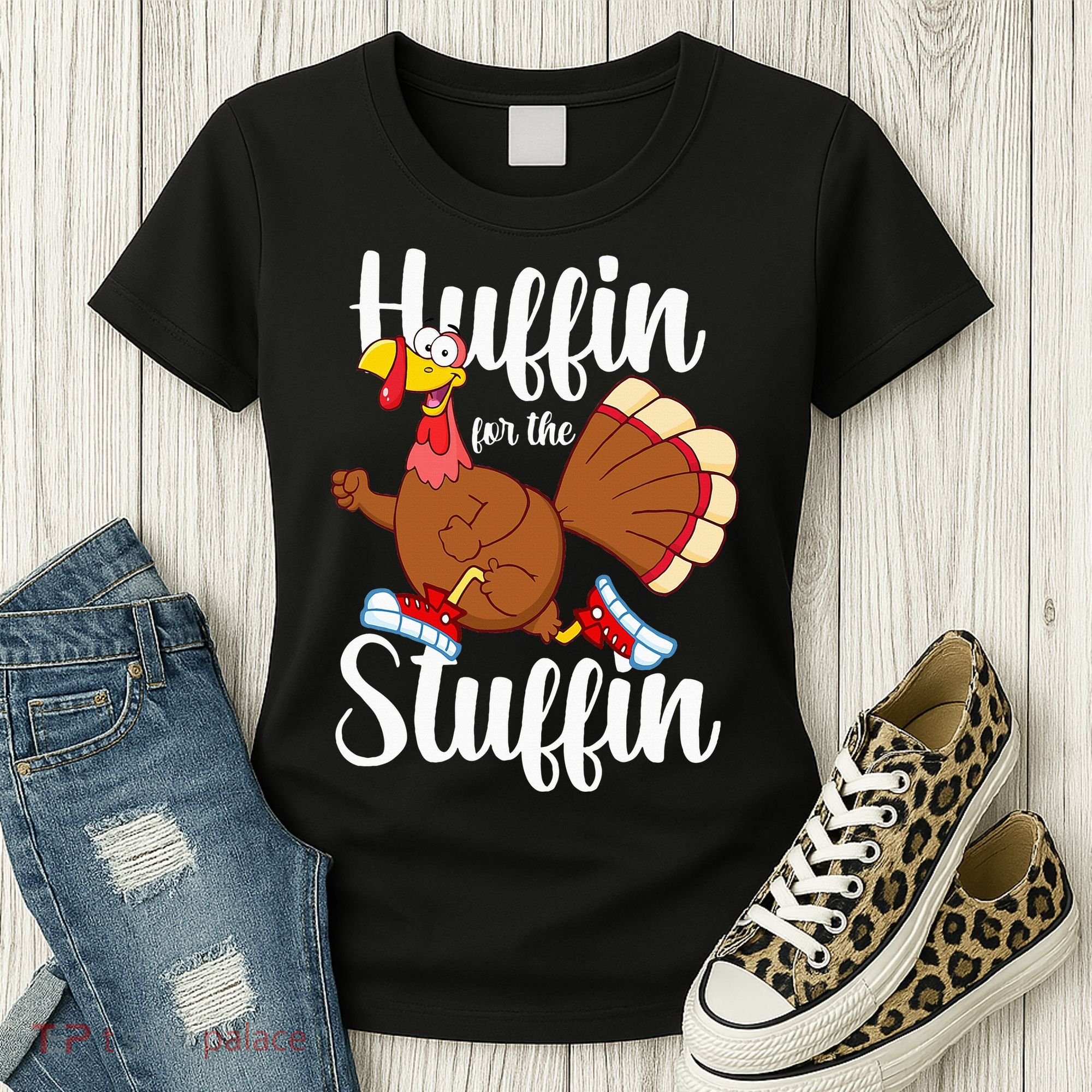 Thanksgiving Run Squad Huffin For The Stuffin Turkey Trot Women's T-Shirt