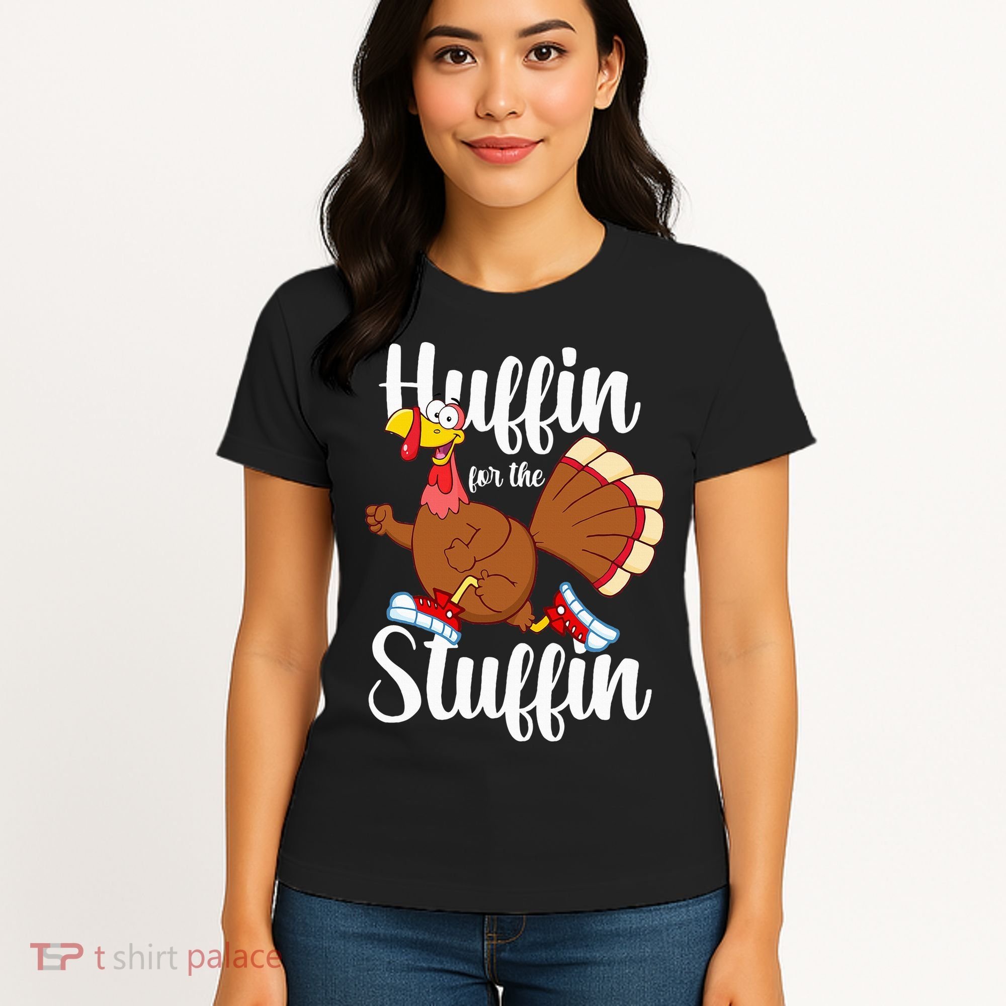 Thanksgiving Run Squad Huffin For The Stuffin Turkey Trot Women's T-Shirt