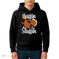 Thanksgiving Run Squad Huffin For The Stuffin Turkey Trot Kids Hoodie thumb 4