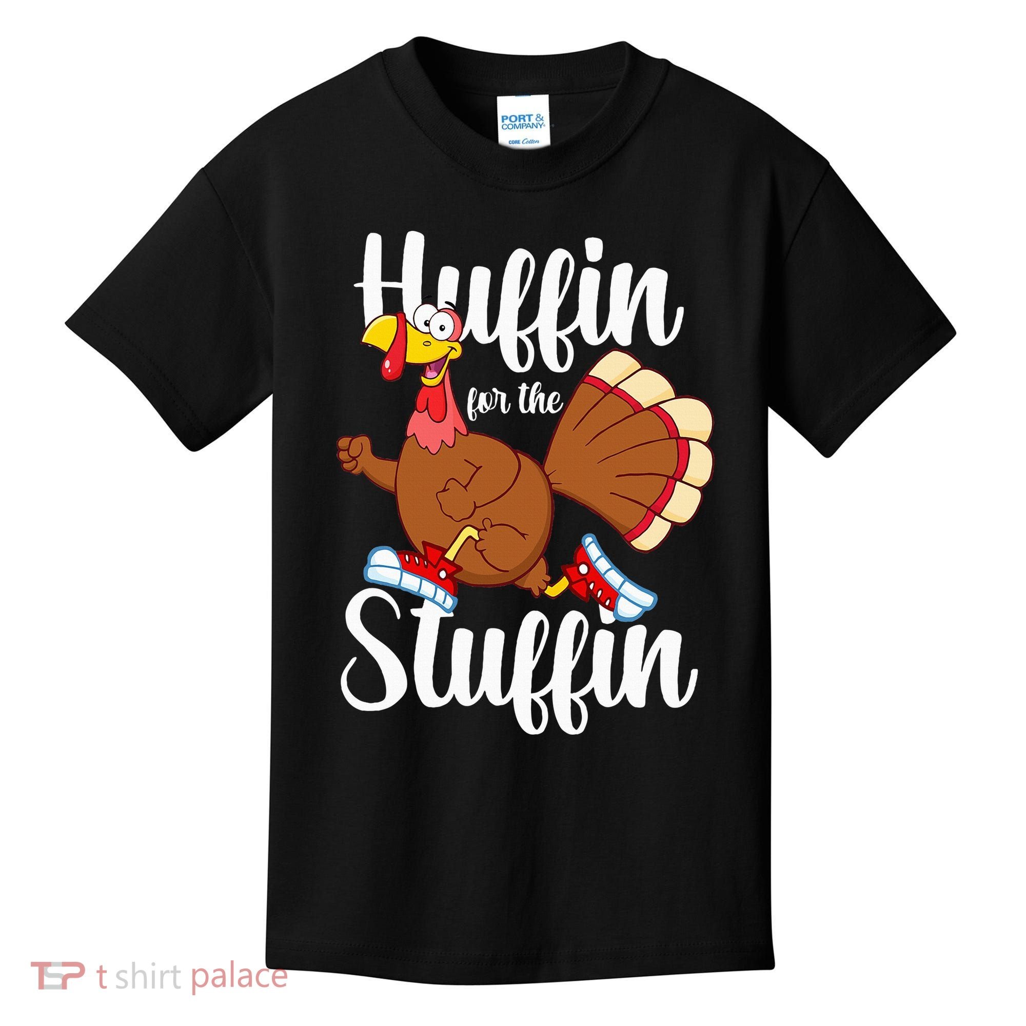 Thanksgiving Run Squad Huffin For The Stuffin Turkey Trot Kids T-Shirt