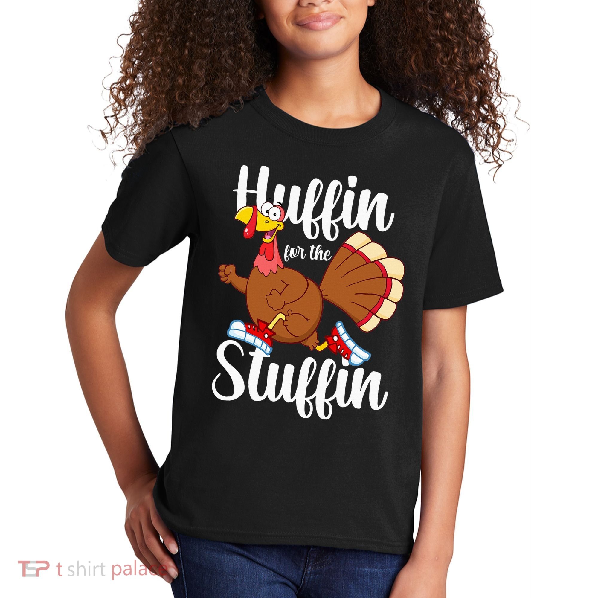 Thanksgiving Run Squad Huffin For The Stuffin Turkey Trot Kids T-Shirt