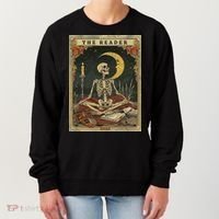 The Reader – Skeleton Tarot Card Funny Mystic Women's Sweatshirt thumb 0