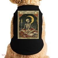The Reader – Skeleton Tarot Card Funny Mystic Doggie Tank thumb 0