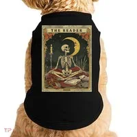 The Reader – Skeleton Tarot Card Funny Mystic Doggie Tank thumb 0