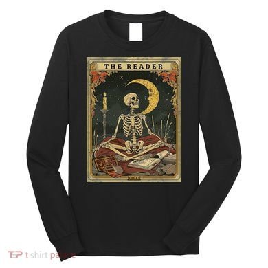 The Reader – Skeleton Tarot Card Funny Mystic Long Sleeve Shirt