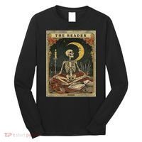 The Reader – Skeleton Tarot Card Funny Mystic Long Sleeve Shirt thumb 0