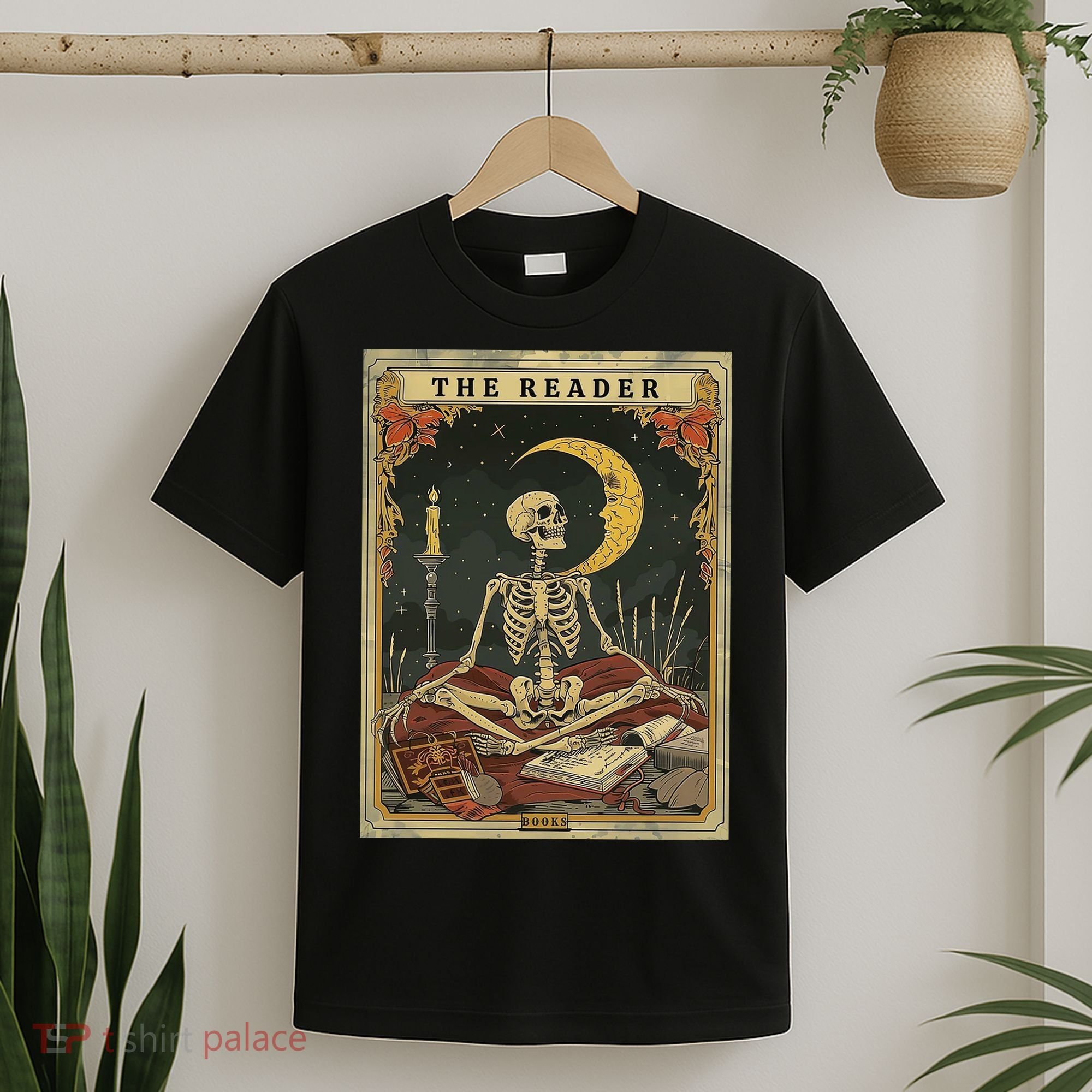 The Reader – Skeleton Tarot Card Funny Mystic T-Shirt