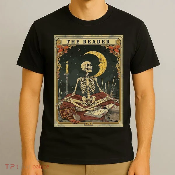 The Reader – Skeleton Tarot Card Funny Mystic T-Shirt