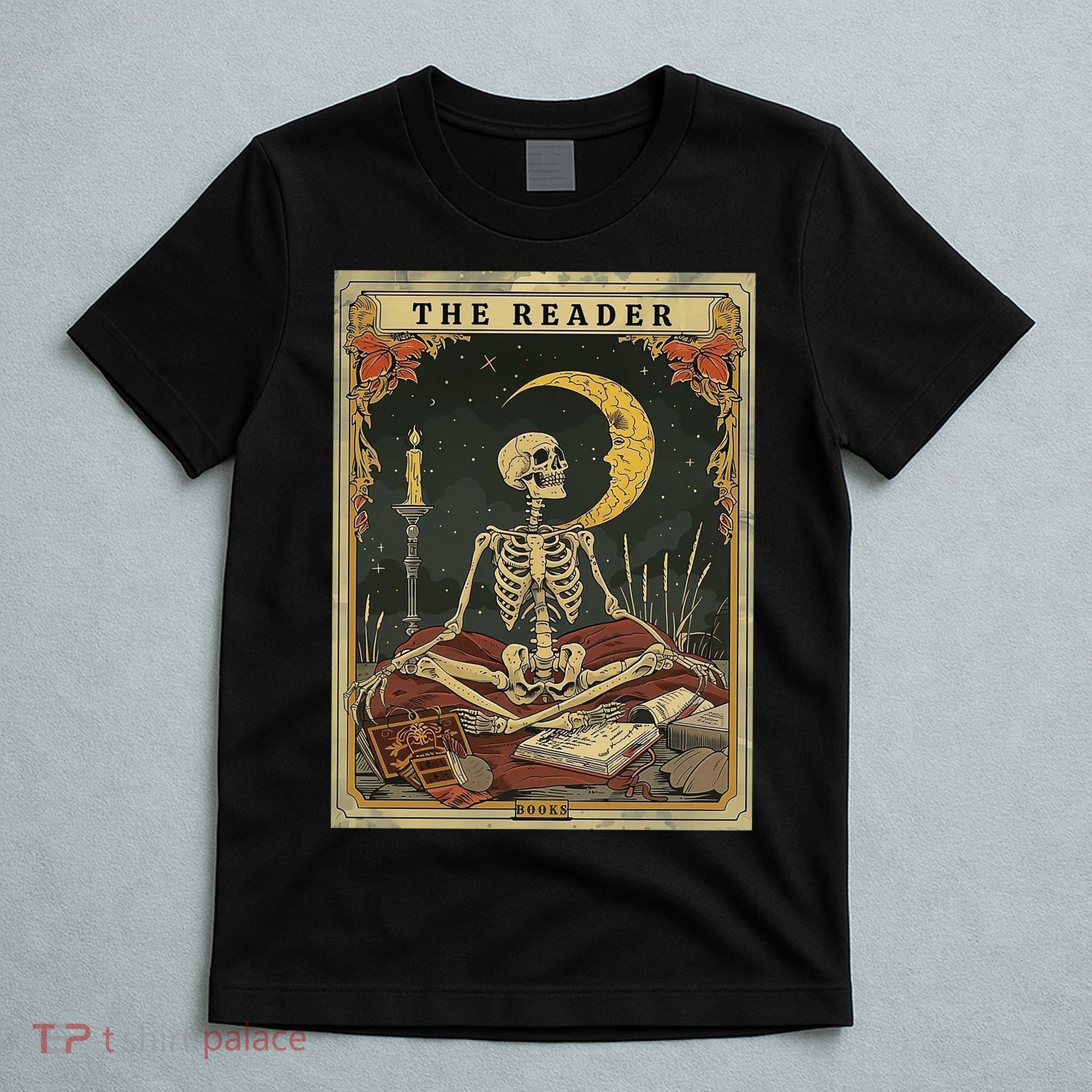 The Reader – Skeleton Tarot Card Funny Mystic T-Shirt