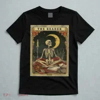 The Reader – Skeleton Tarot Card Funny Mystic T-Shirt thumb 5