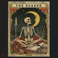 The Reader – Skeleton Tarot Card Funny Mystic Beanie thumb 2