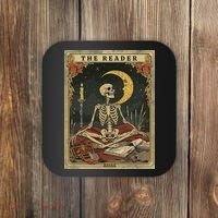 The Reader – Skeleton Tarot Card Funny Mystic Coaster thumb 0