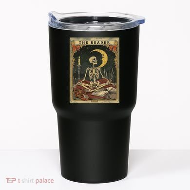 The Reader – Skeleton Tarot Card Funny Mystic Tumbler