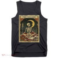 The Reader – Skeleton Tarot Card Funny Mystic Tank Top thumb 0