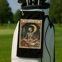 The Reader – Skeleton Tarot Card Funny Mystic Golf Towel thumb 2