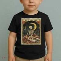 The Reader – Skeleton Tarot Card Funny Mystic Toddler T-Shirt thumb 2