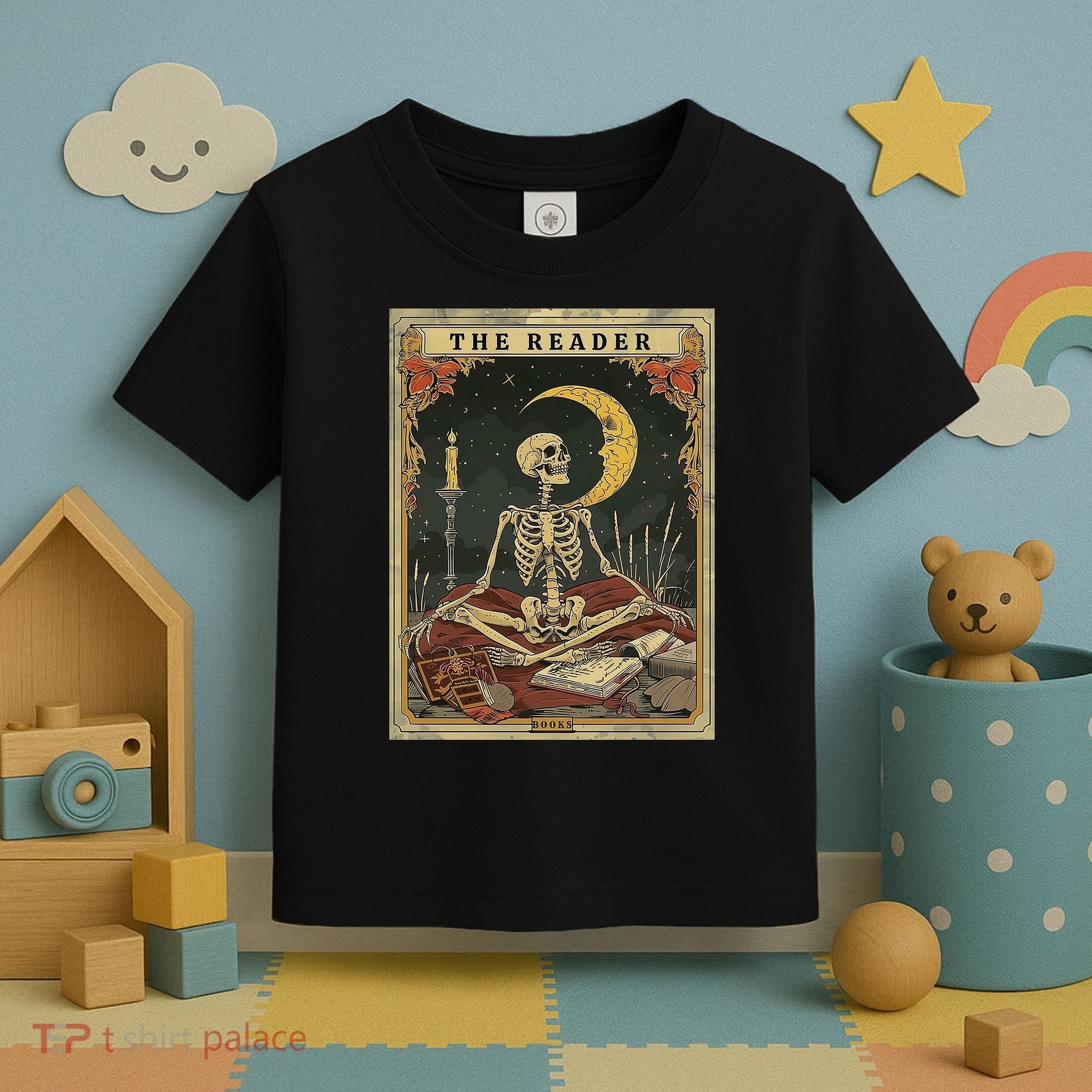 The Reader – Skeleton Tarot Card Funny Mystic Toddler T-Shirt