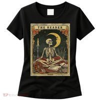 The Reader – Skeleton Tarot Card Funny Mystic Women's T-Shirt thumb 0
