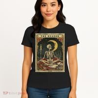 The Reader – Skeleton Tarot Card Funny Mystic Women's T-Shirt thumb 4