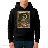 The Reader – Skeleton Tarot Card Funny Mystic Kids Hoodie thumb 4