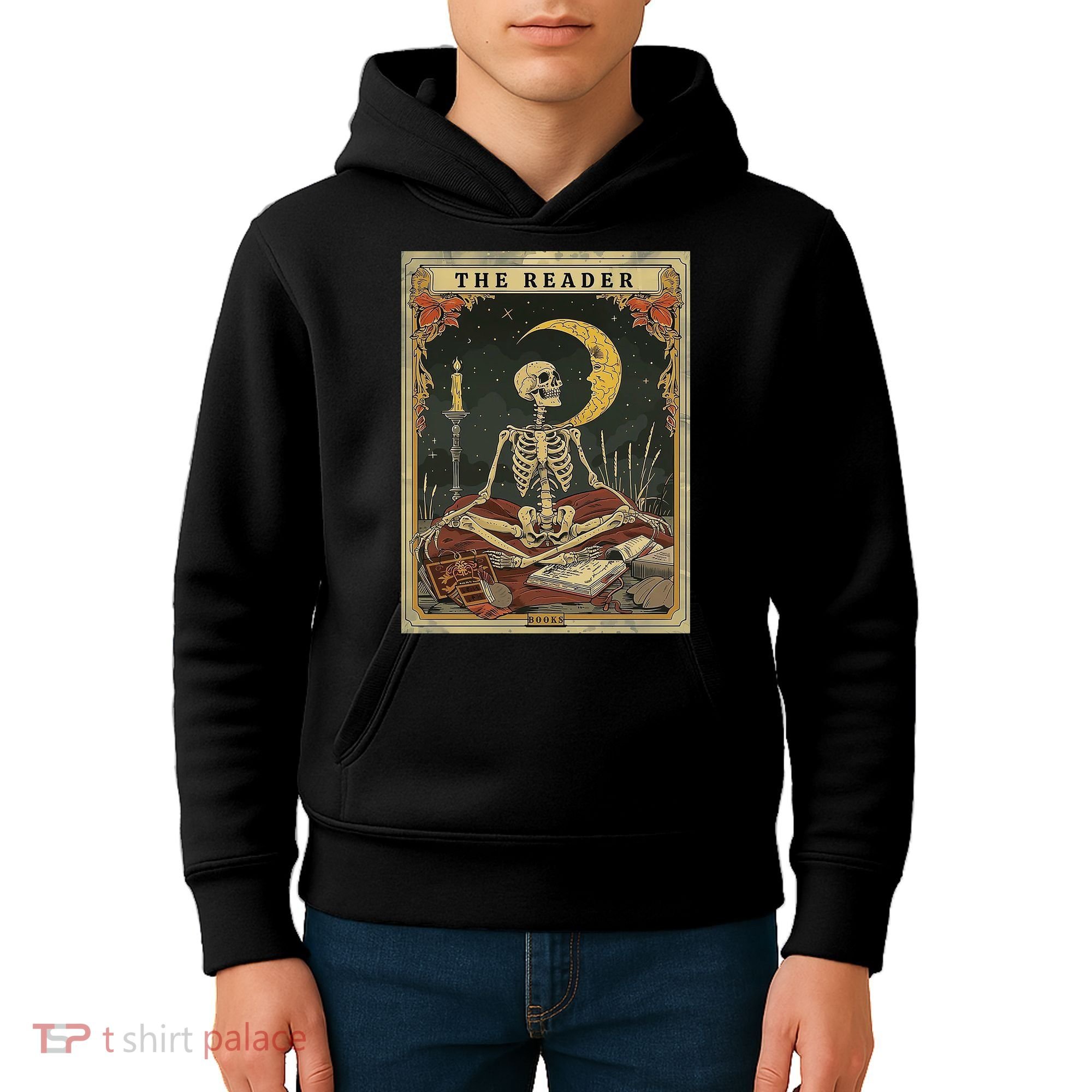 The Reader – Skeleton Tarot Card Funny Mystic Kids Hoodie