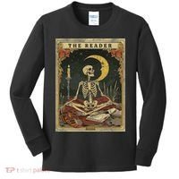The Reader – Skeleton Tarot Card Funny Mystic Kids Long Sleeve Shirt thumb 0