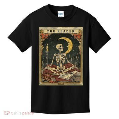 The Reader – Skeleton Tarot Card Funny Mystic Kids T-Shirt