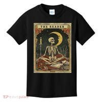 The Reader – Skeleton Tarot Card Funny Mystic Kids T-Shirt thumb 0