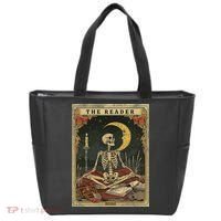 The Reader – Skeleton Tarot Card Funny Mystic Tote Bag thumb 0