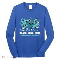 Teal Ribbon Survivor Groovy Ovarian Cancer Awareness Gift Long Sleeve Shirt thumb 0