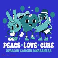 Teal Ribbon Survivor Groovy Ovarian Cancer Awareness Gift Women's Tank Top thumb 5