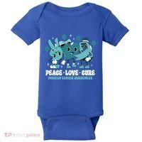 Teal Ribbon Survivor Groovy Ovarian Cancer Awareness Gift Baby Bodysuit thumb 0