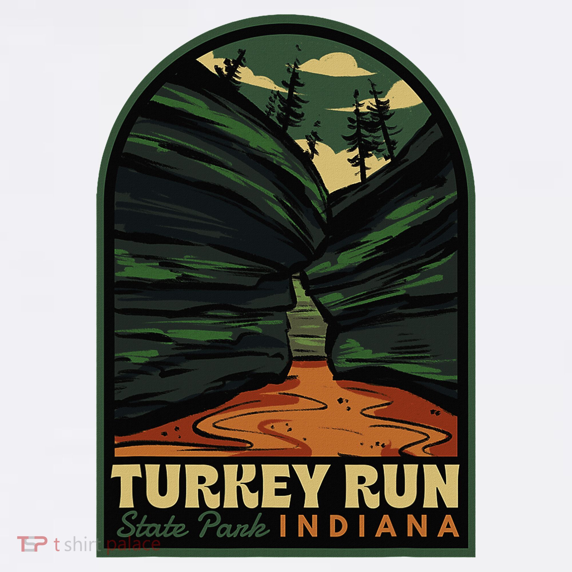 Turkey Run State Park Indiana Vintage Badge T-Shirt