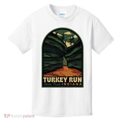 Turkey Run State Park Indiana Vintage Badge Kids T-Shirt