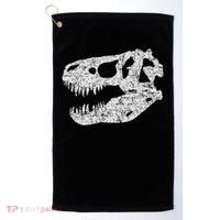 T Rex Skull Tyrannosaurus Rex Dinosaur Fossil Golf Towel thumb 0